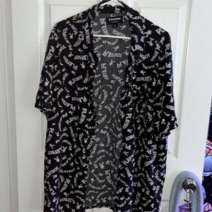 XL playboy black and white pac sun button up short sleeve shirt